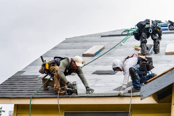 Professional Gutter Installation technician working in Fitchburg, WI